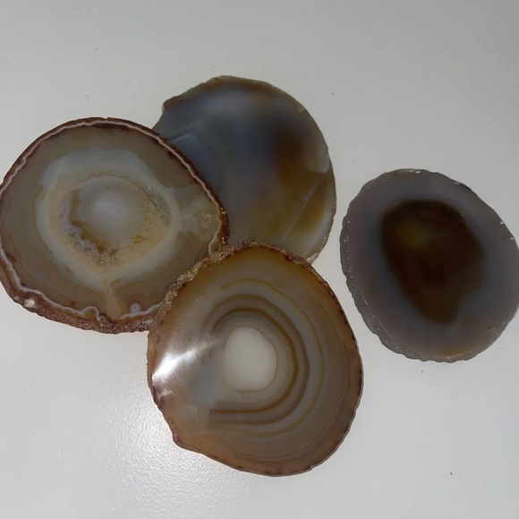 Natural Agate Carved Crystal sliced x4 - Picture 5 of 11